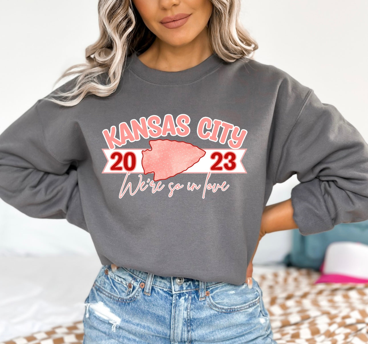 Kansas City We’re So In Love Charcoal Sweatshirt