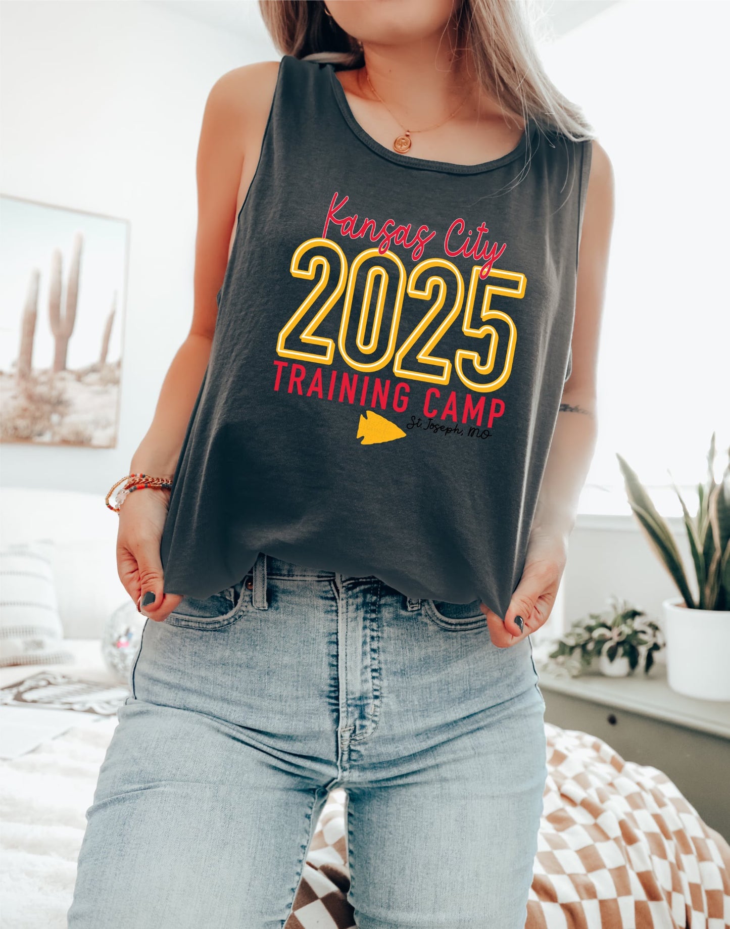 Red & Gold KC Football Training Camp Pepper Tank Top