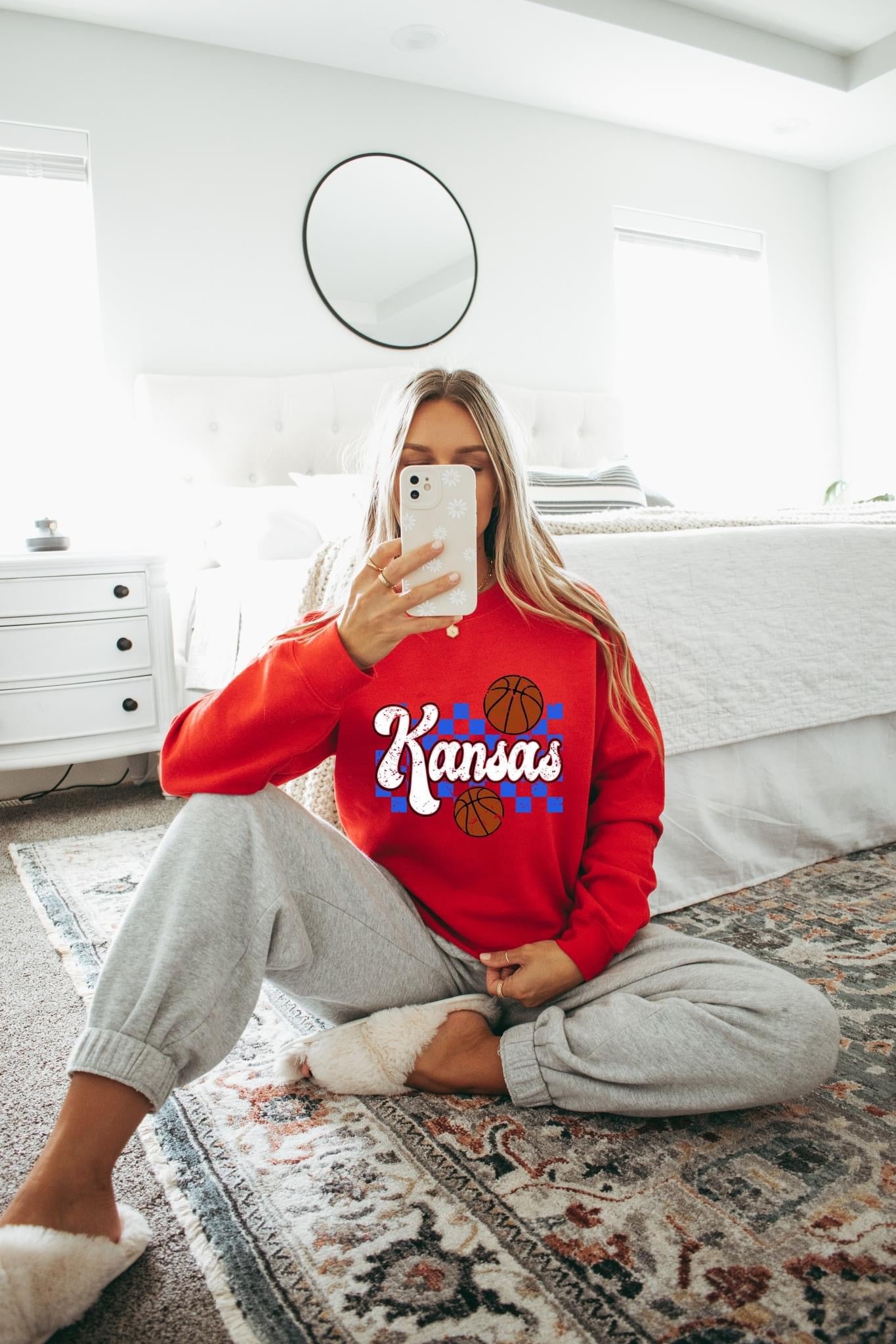 Retro Kansas Checkered Red Sweatshirt