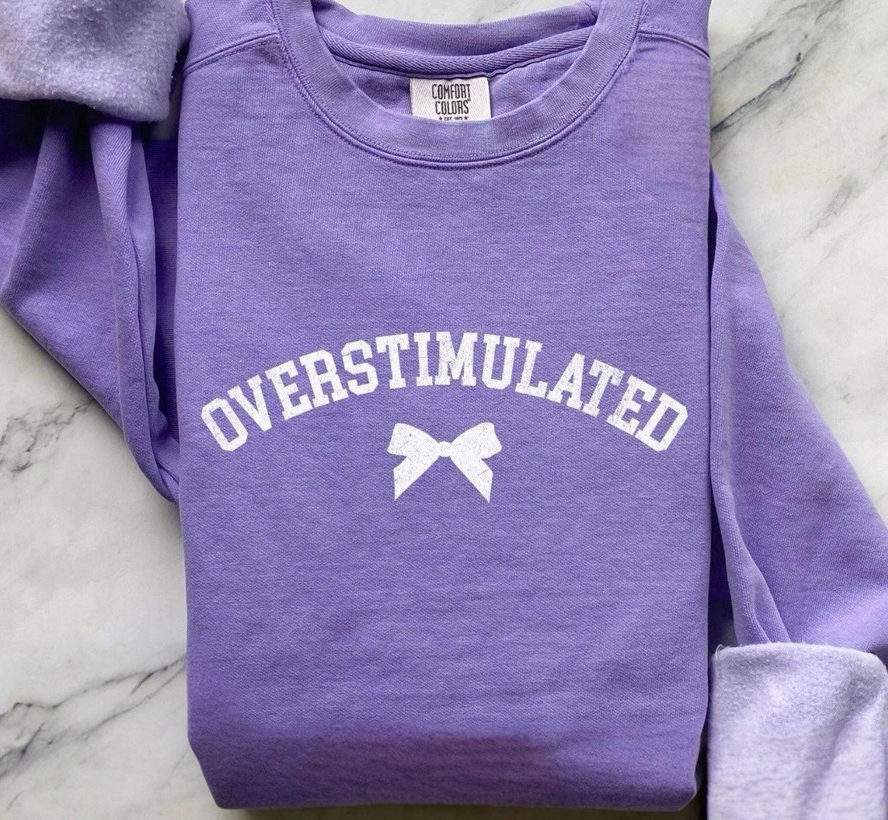 Overstimulated Bow Violet Sweatshirt
