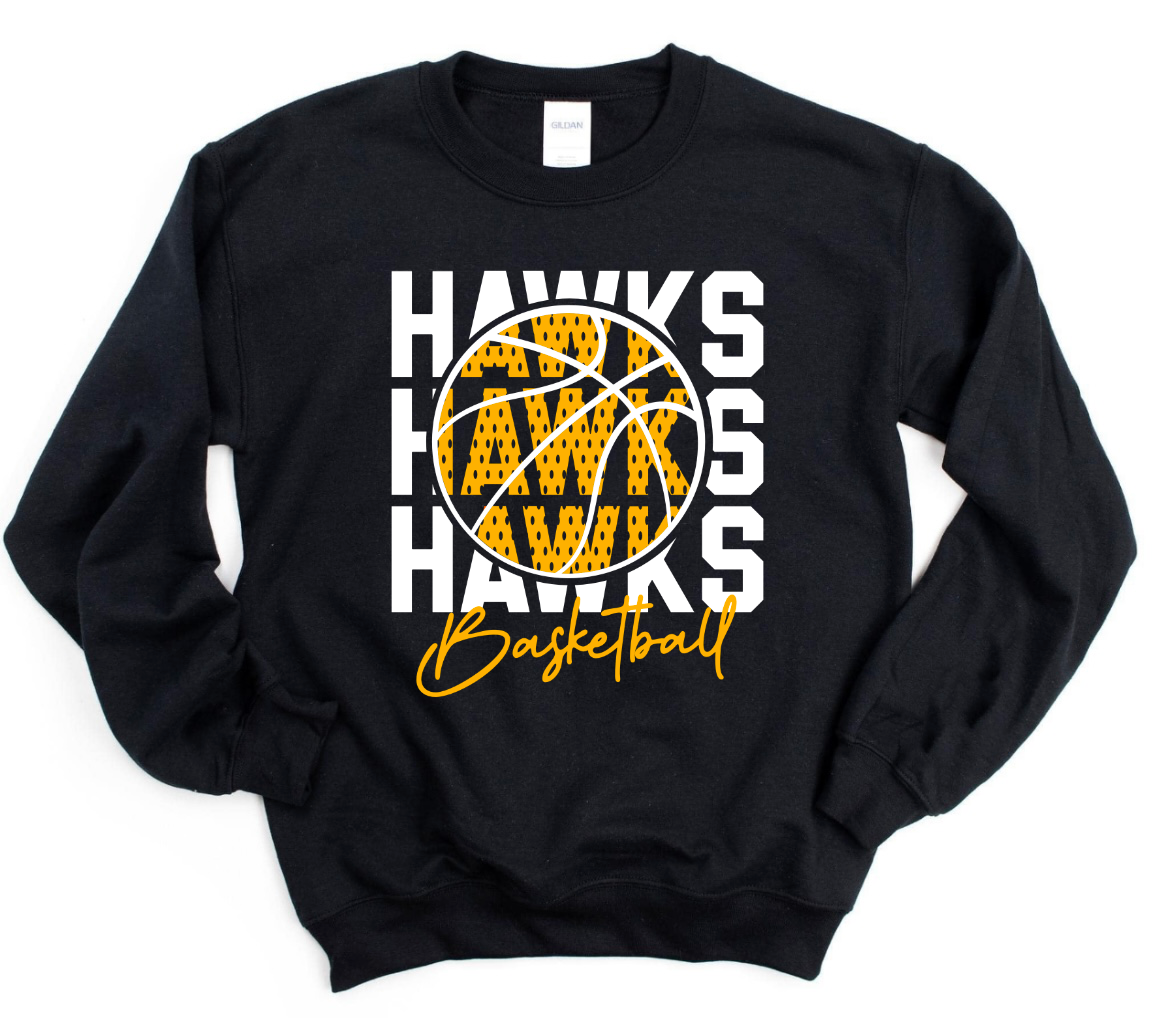 Hawks Repeat Basketball Black Sweatshirt