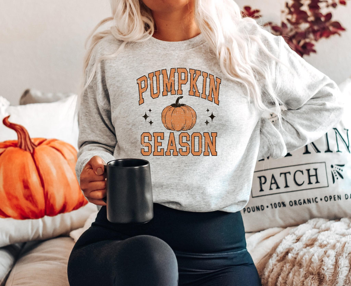 **DEAL PRICE** Distressed Pumpkin Season Ash Sweatshirt