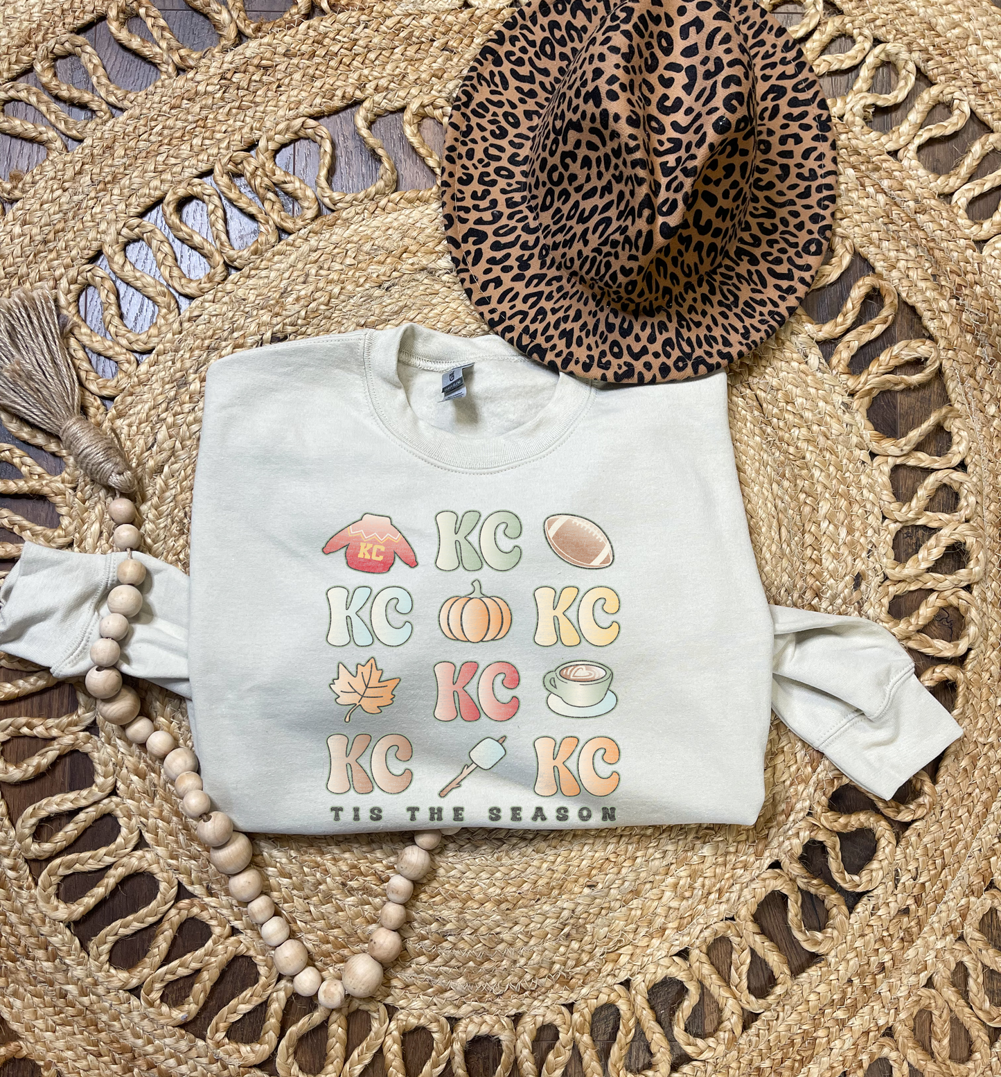 KC Fall Collage Sand Sweatshirt