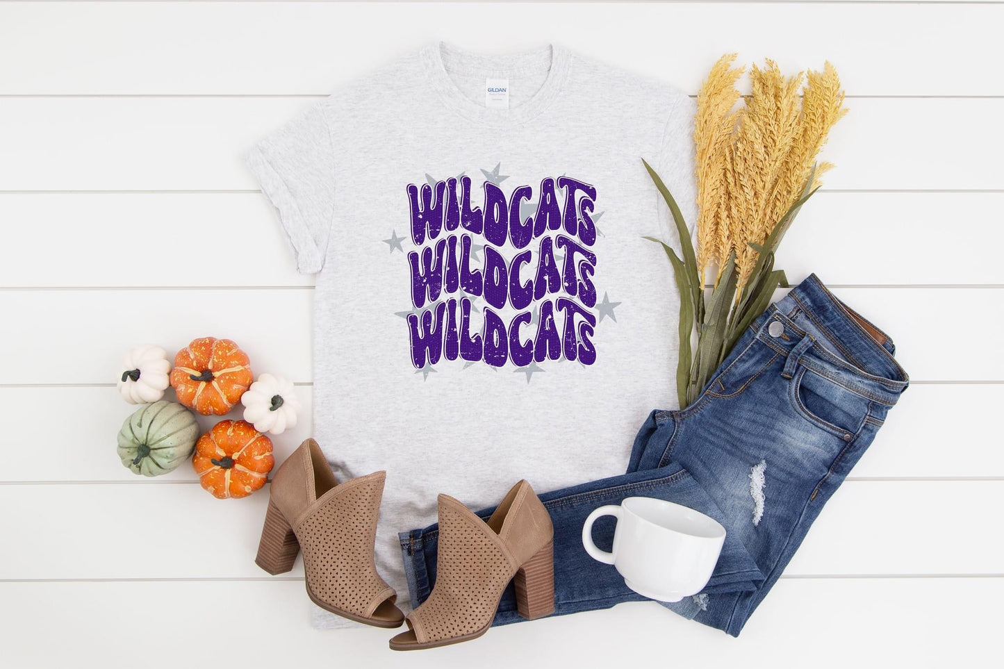 Wildcats Repeat Ash Tee