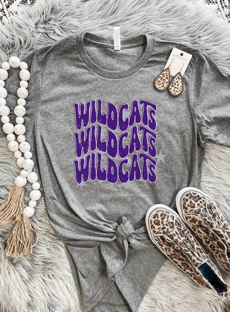 Wildcats Repeat Charcoal Tee