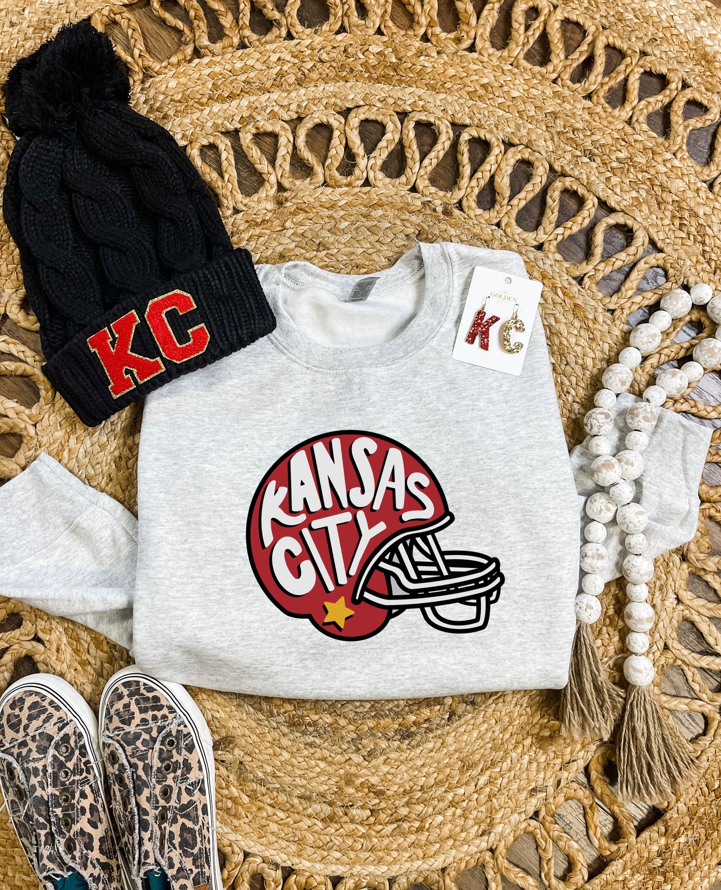 Kansas City Star Helmet Ash Sweatshirt