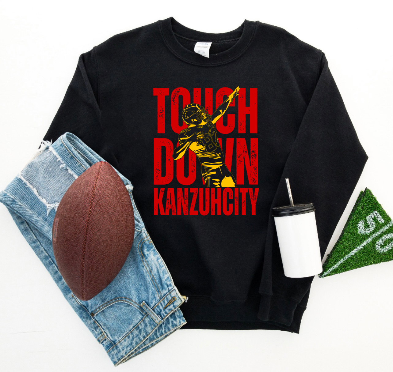 87 Touchdown Kan Zuh City Black Sweatshirt