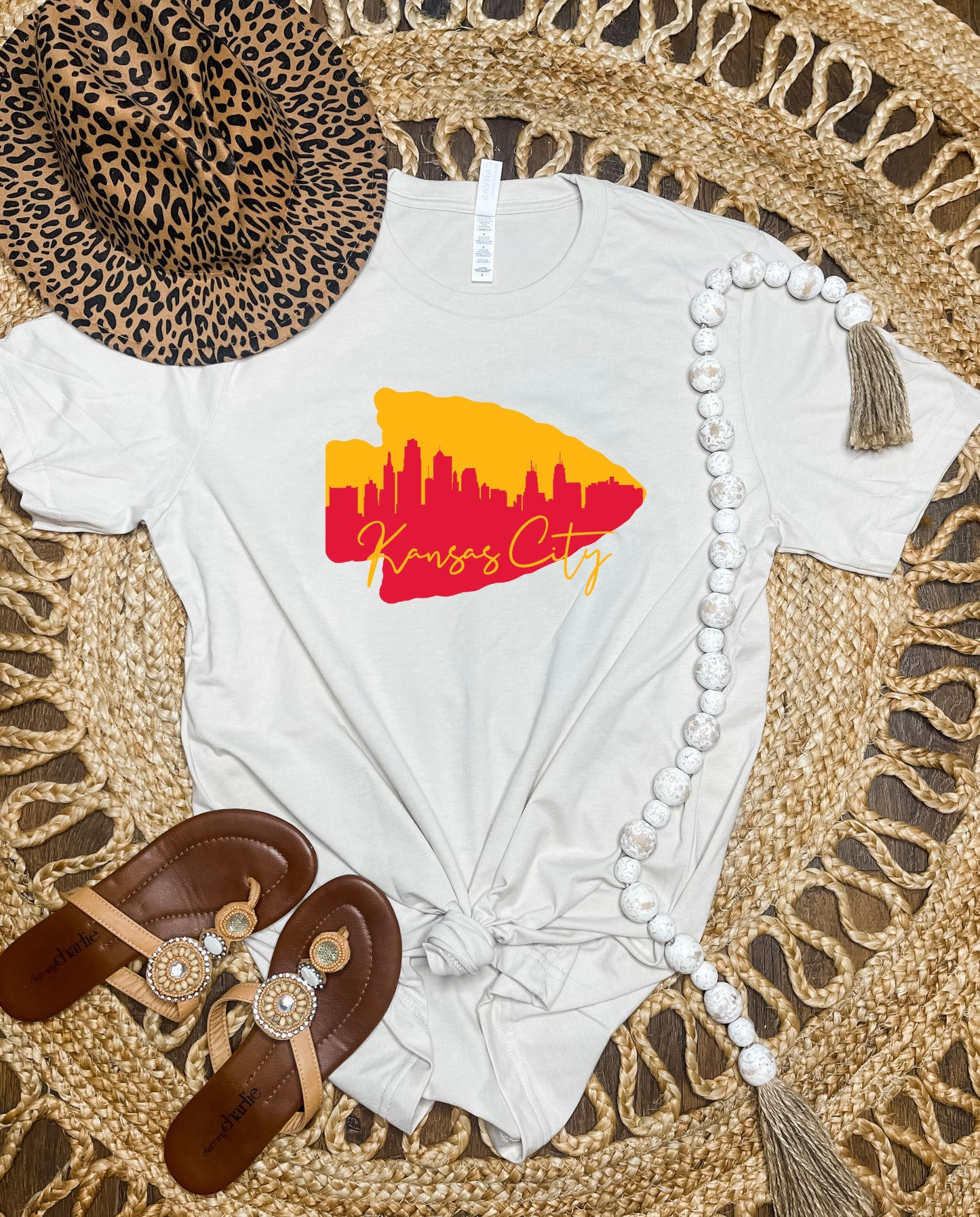 Red & Gold Skyline Arrowhead Sand Tee