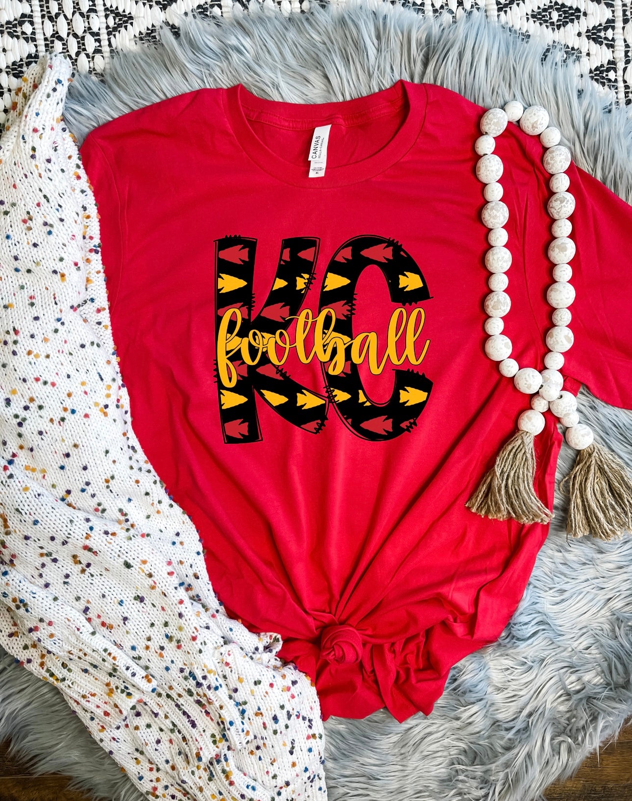 **HALFTIME DEAL** Red & Gold Arrowhead Red Tee