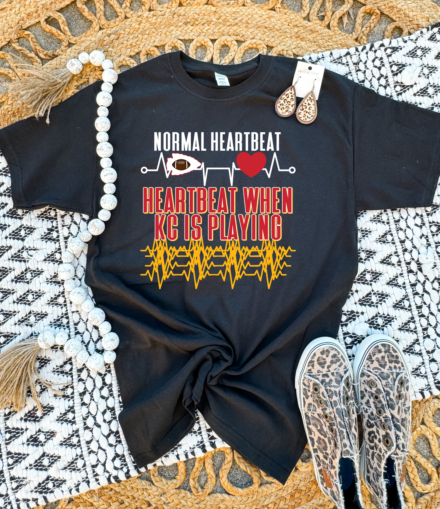 **HALFTIME DEAL** Heartbeat When KC Is Playing Black Tee