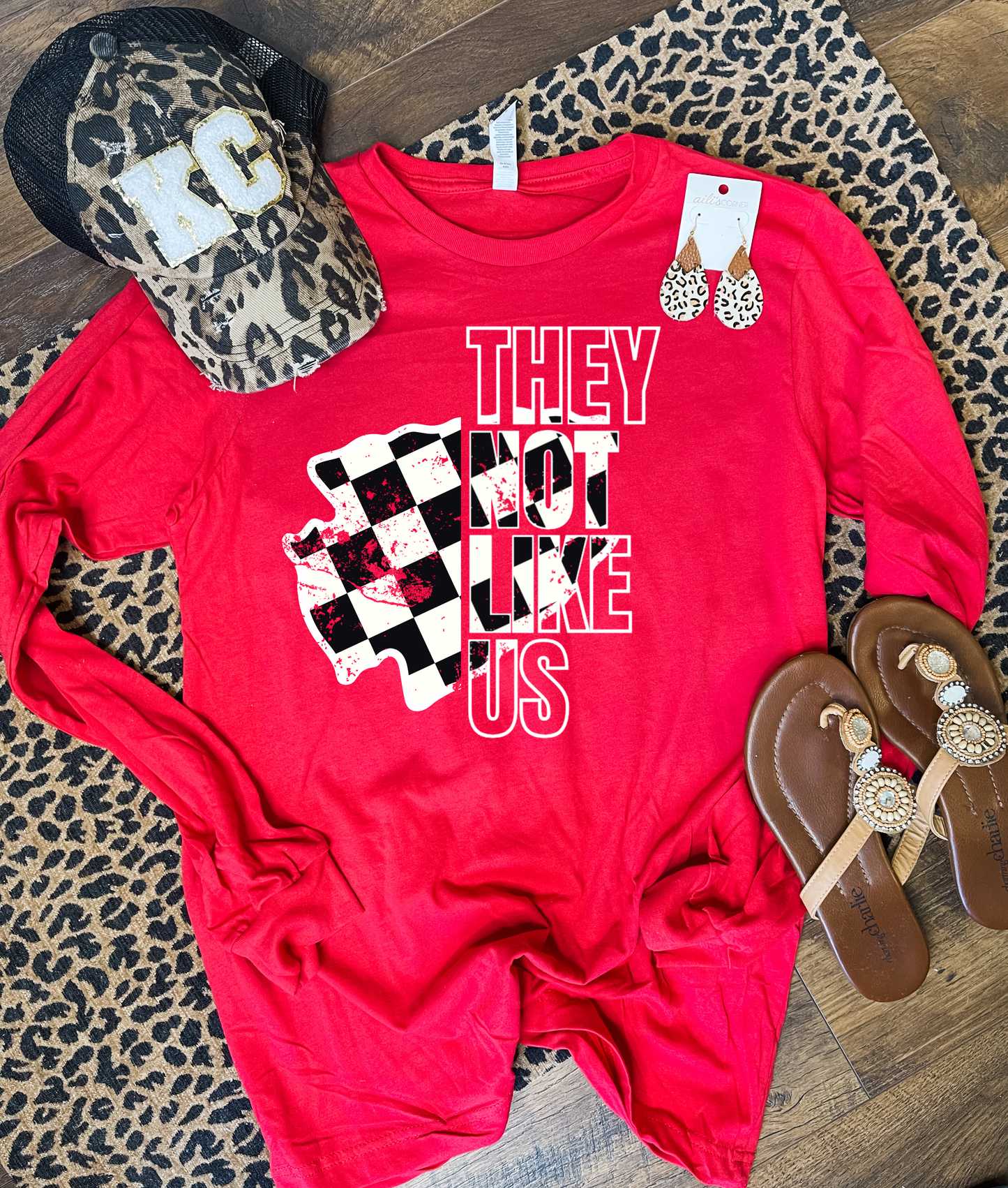 **HALFTIME DEAL** They Not Like Us Checkered Arrowhead Red Option