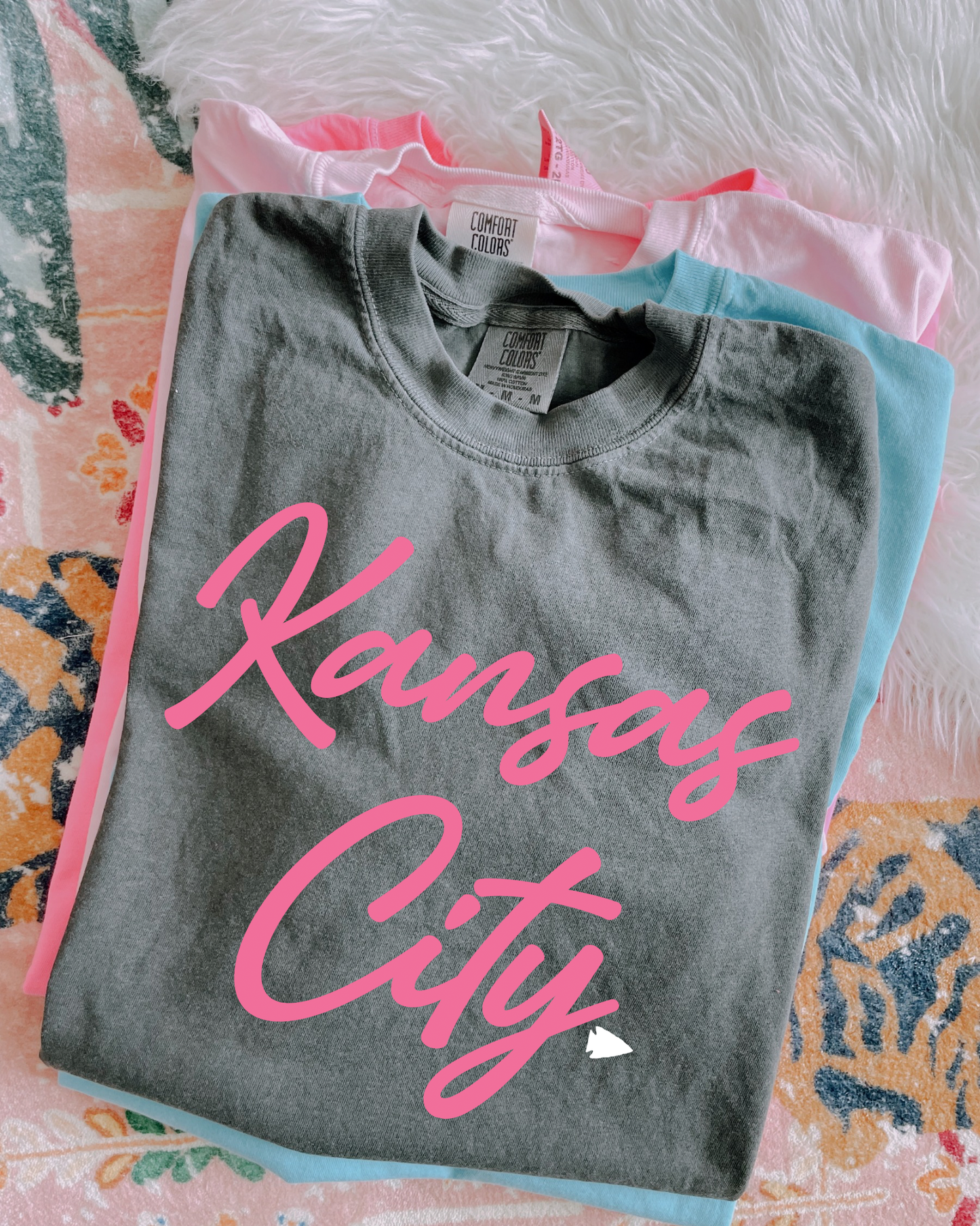 Pink Kansas City White Arrowhead Pepper Tee/Tank Option
