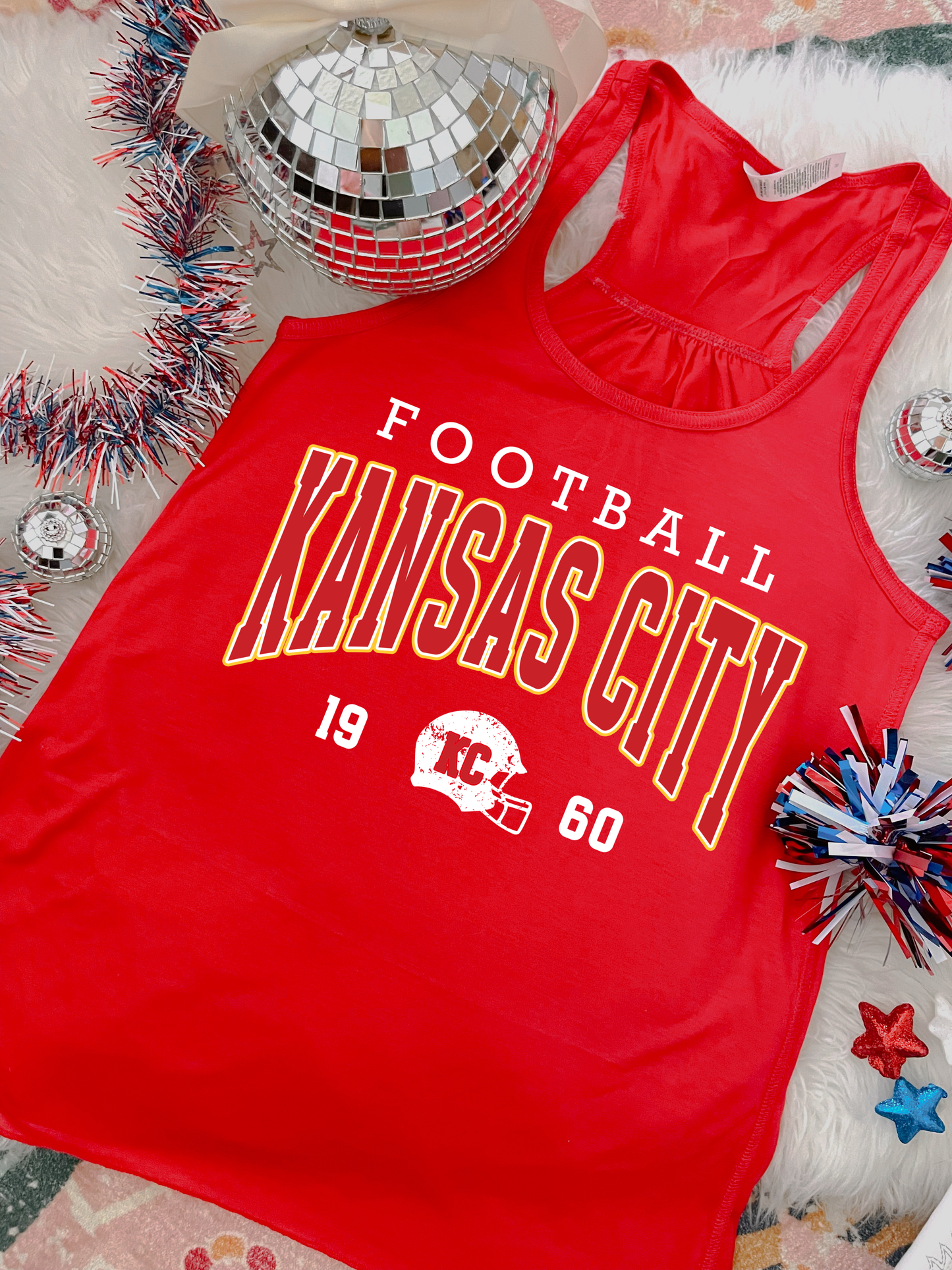 1960 KC Football Red Tank Top
