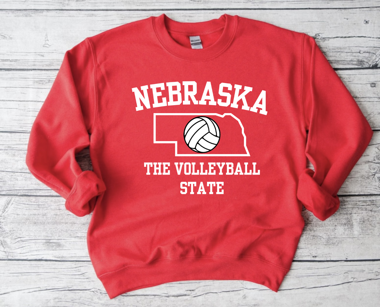 White The Volleyball State Red Sweatshirt