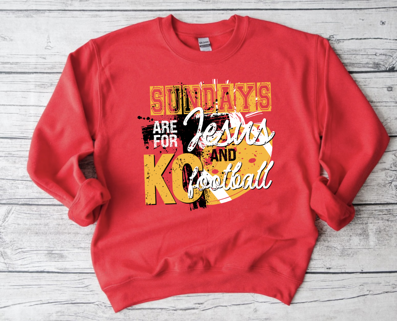 Sundays Are For Jesus & Football Red Sweatshirt