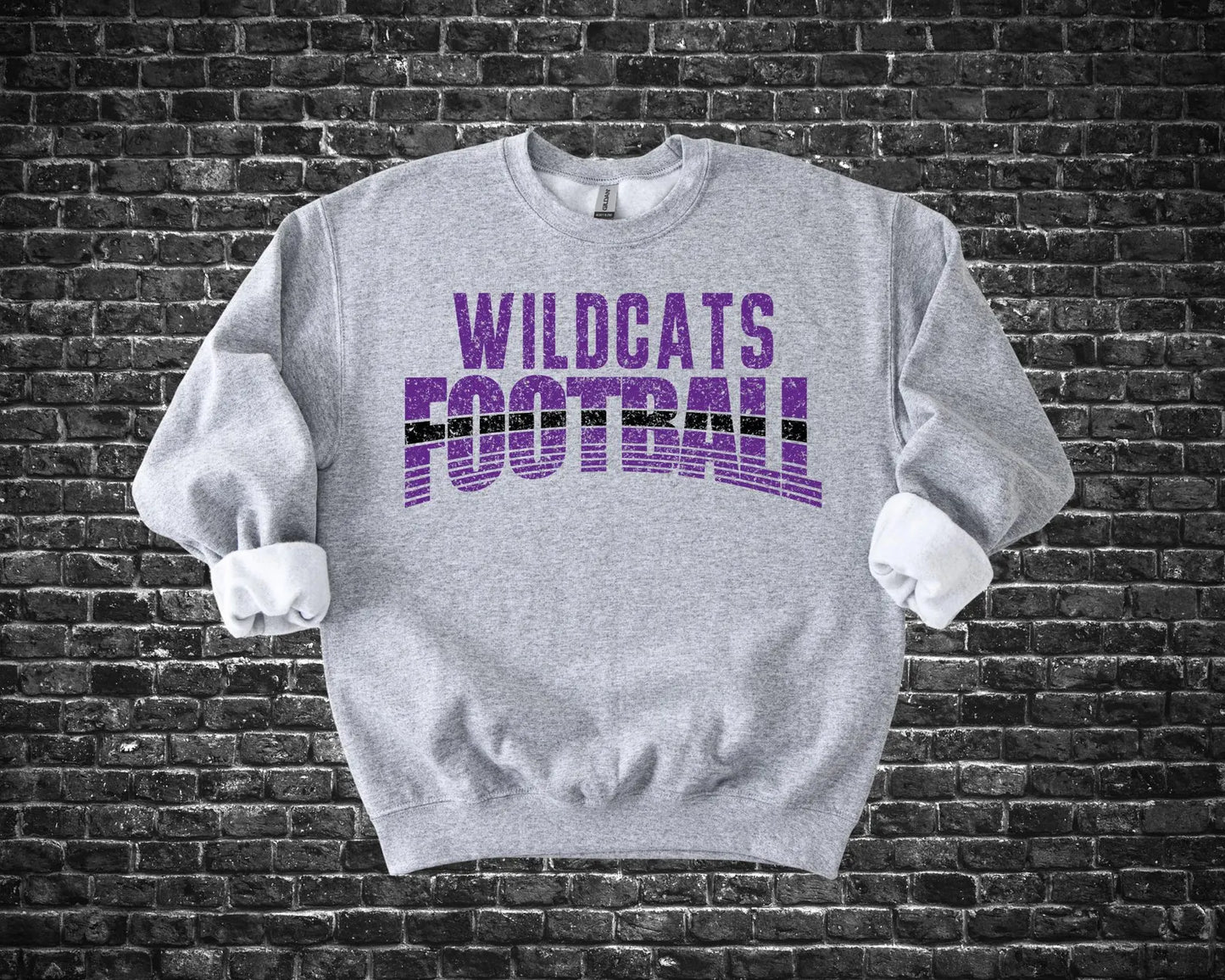 Wildcats Football Sliced Design Sports Grey Sweatshirt