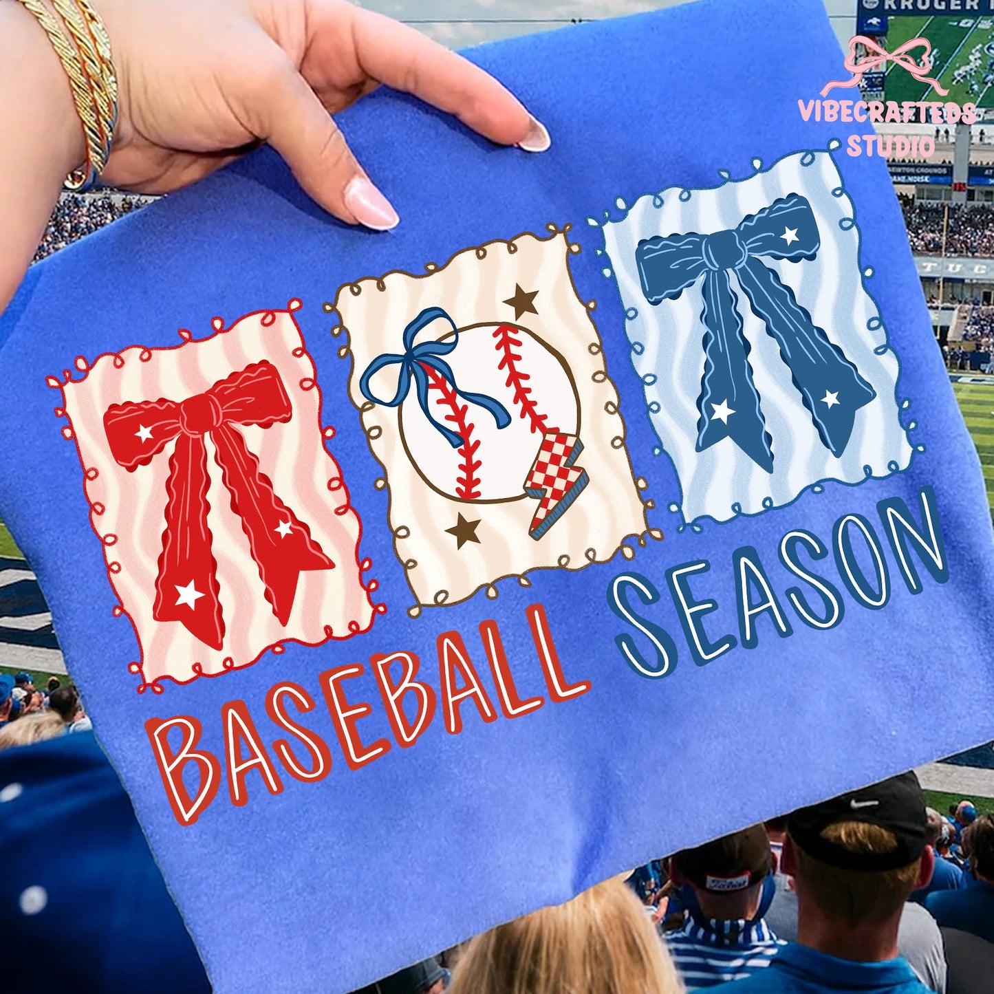 Baseball Season Three Stamps Royal Tee
