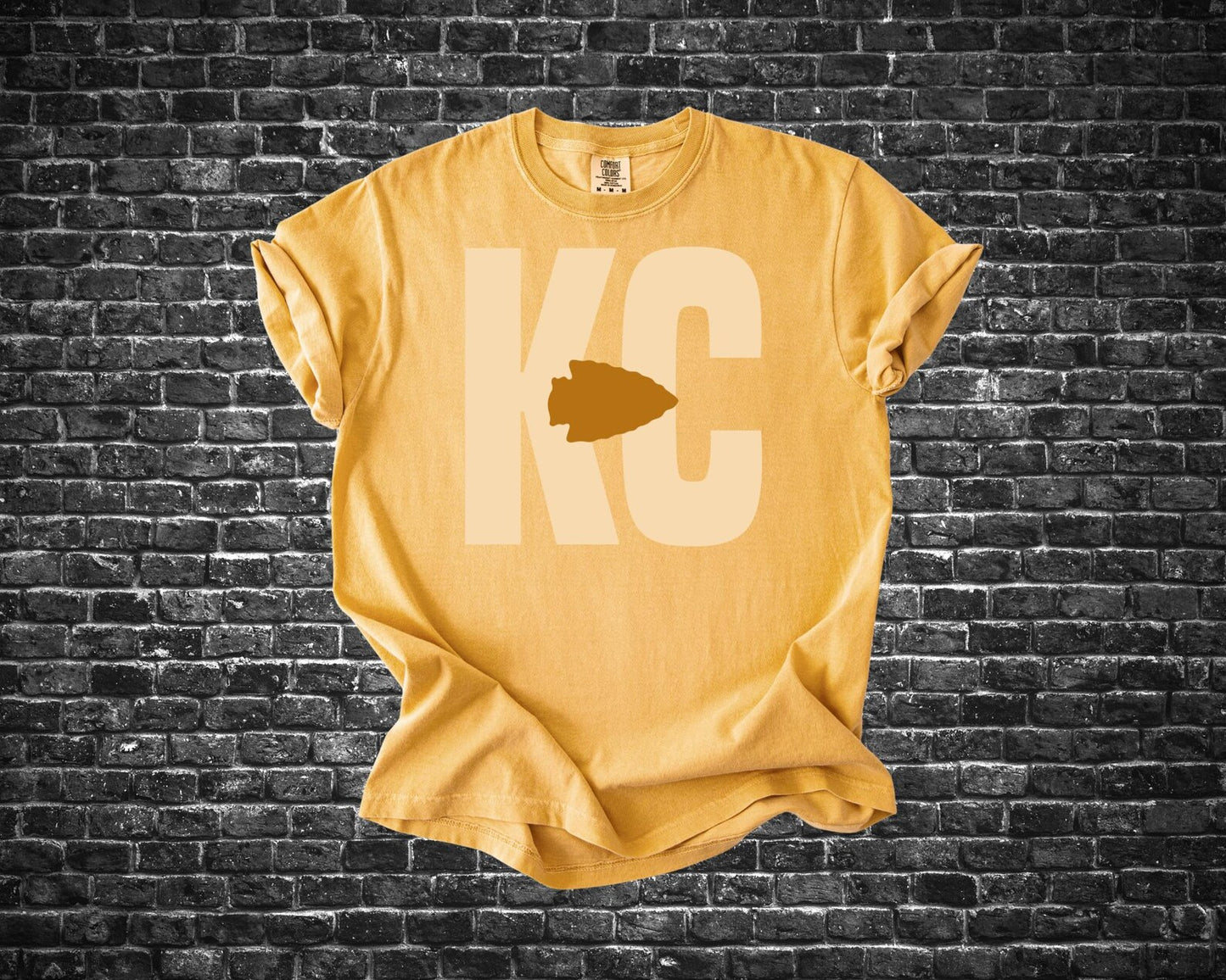 **HALFTIME DEAL** Yellow Vintage KC Arrow Mustard Tee