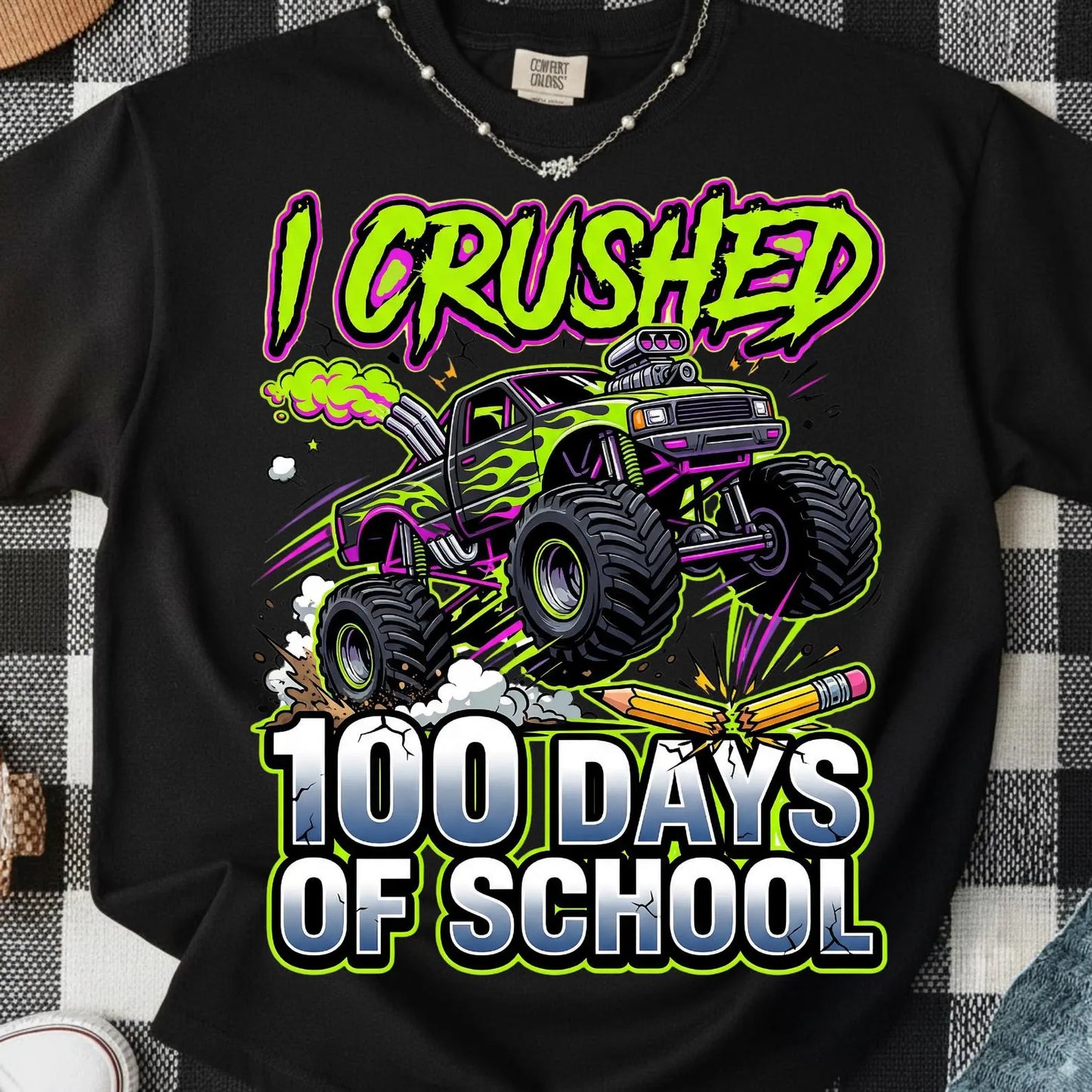 **YOUTH ** I Crushed 100 Days Of School Black Tee