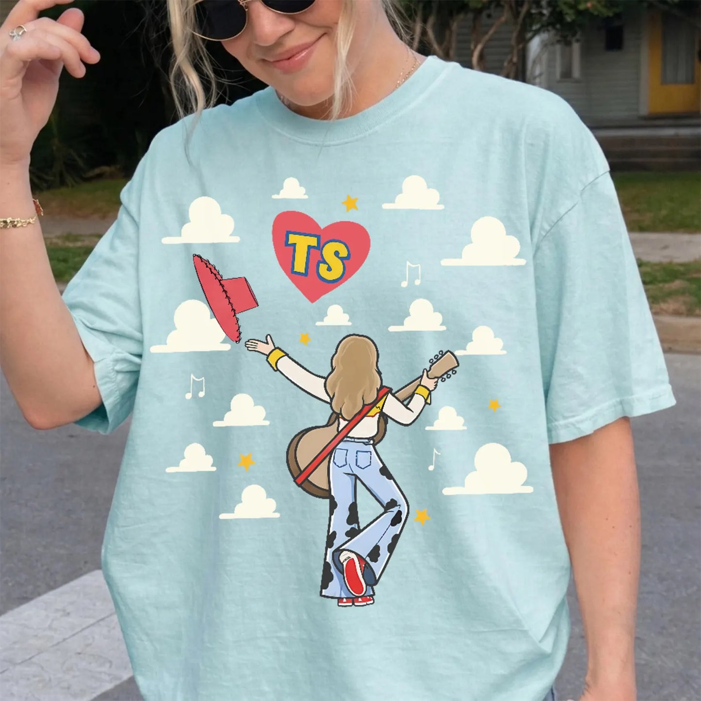 Multi Cloud & Heart Chambray Tee