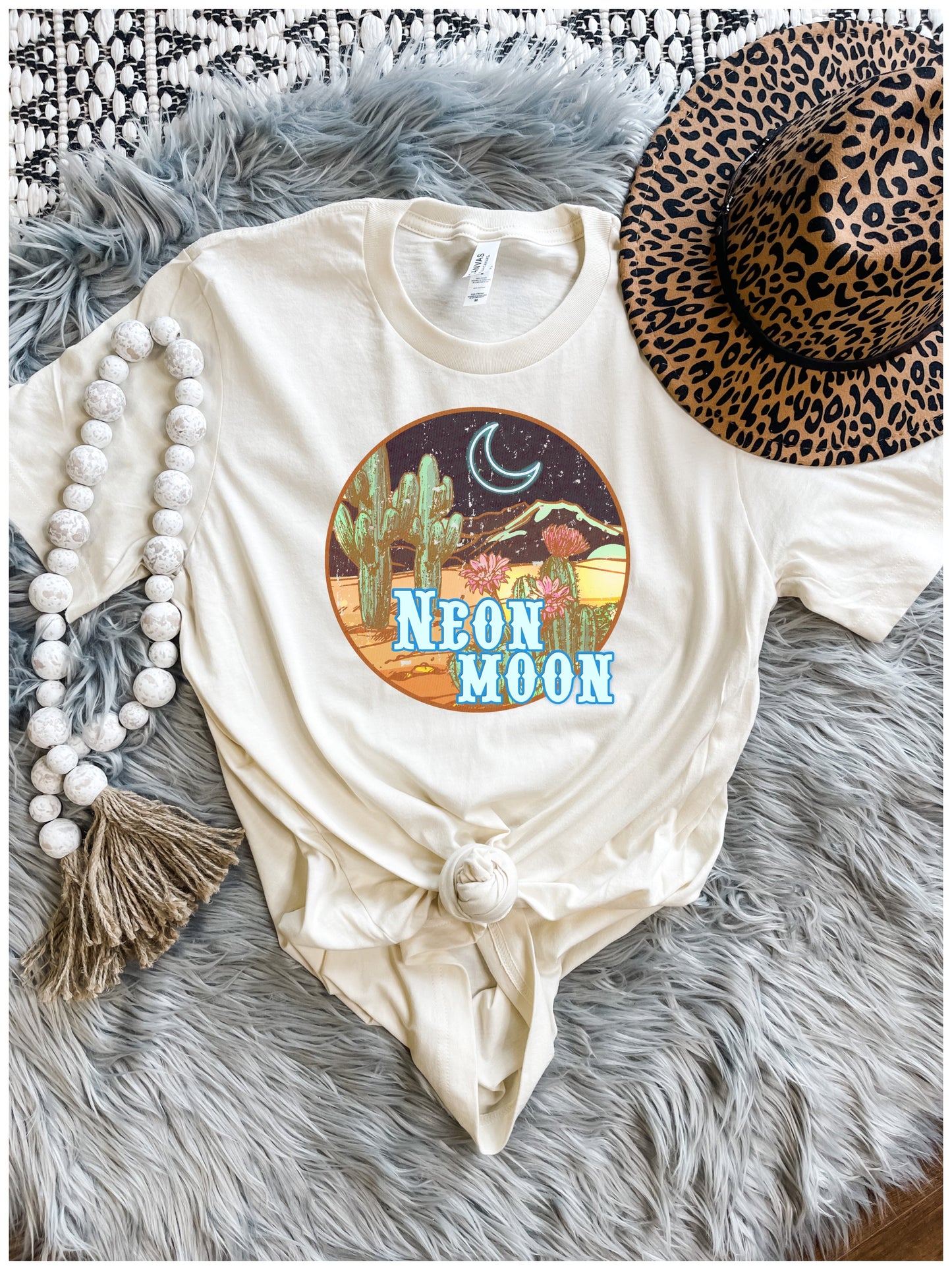 Neon Moon Circle Natural Tee