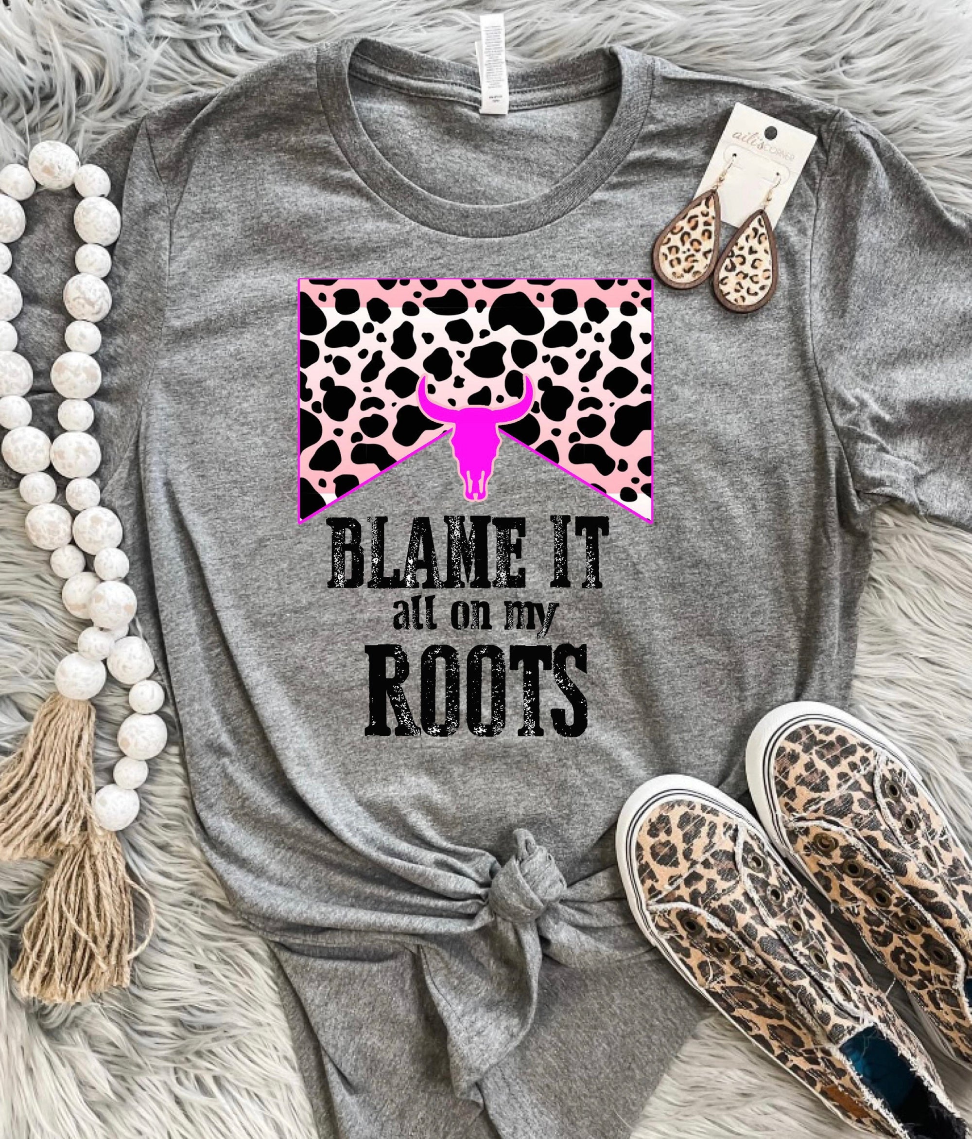 Blame It All On My Roots Charocal Tee