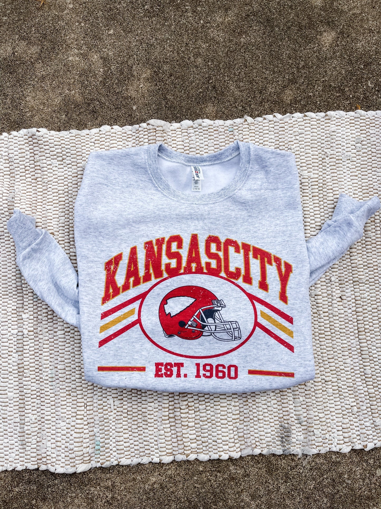 Kansas City Distressed Est. 1960 Ash Sweatshirt