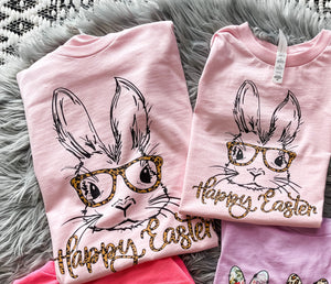 **MOMMY & ME** Happy Easter Bunny Pink Tee
