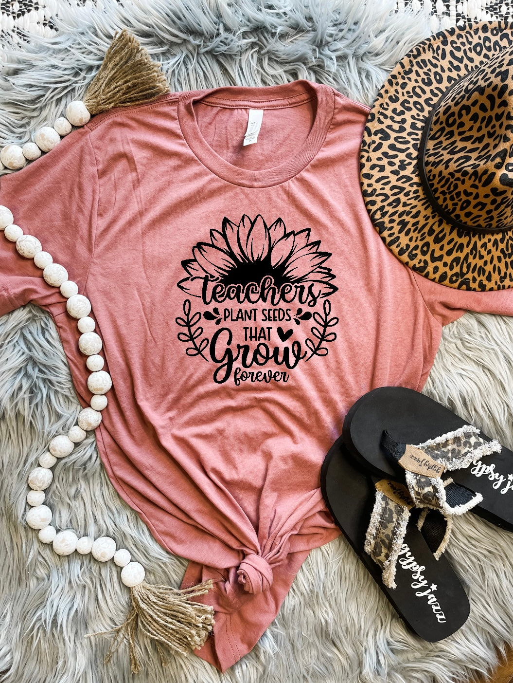 Teachers Plant Seeds That Grow Forever Mauve Tee
