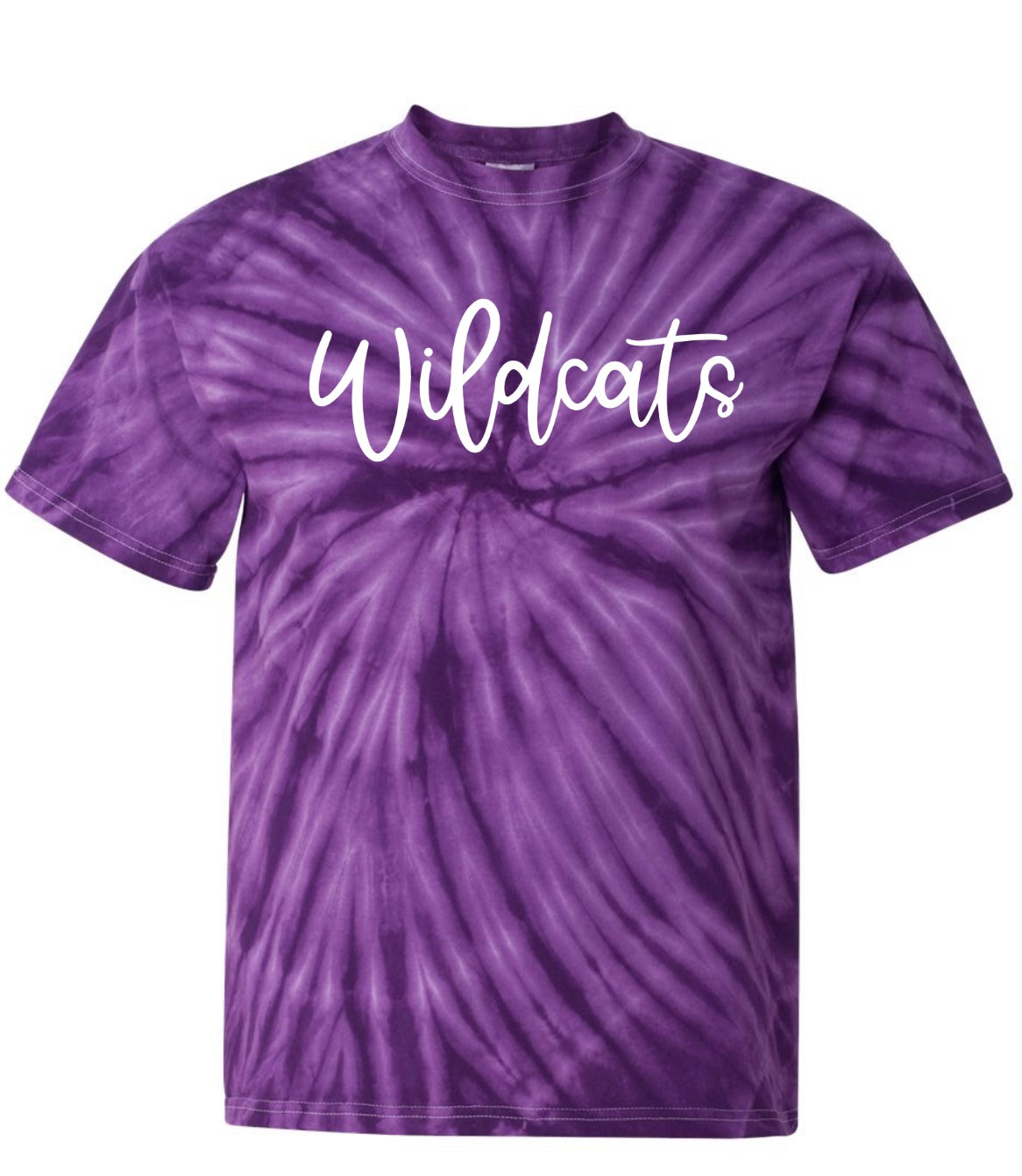 White Wildcats Purple Tie Dye Tee