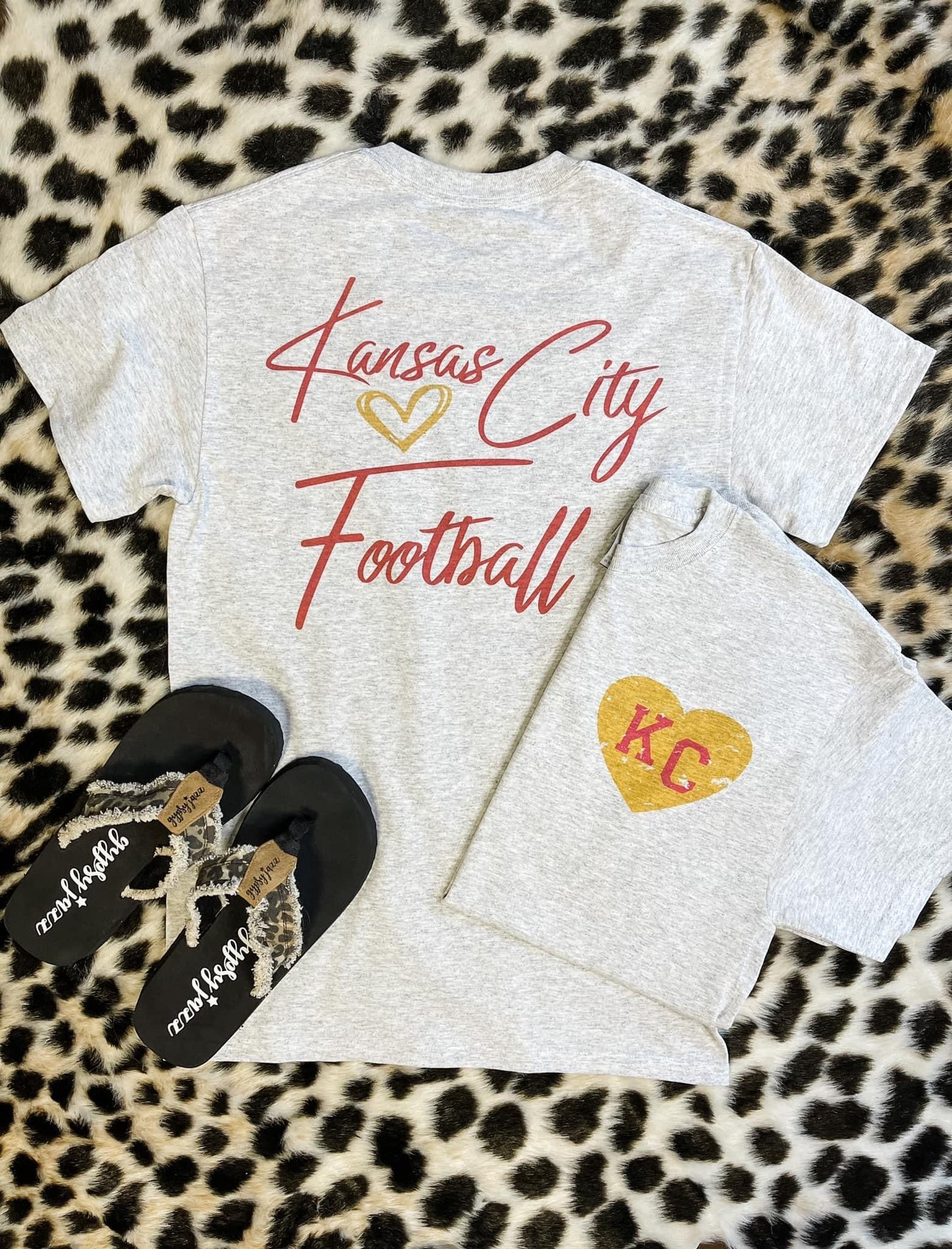 Front + Back Kansas City Football Ash Tee