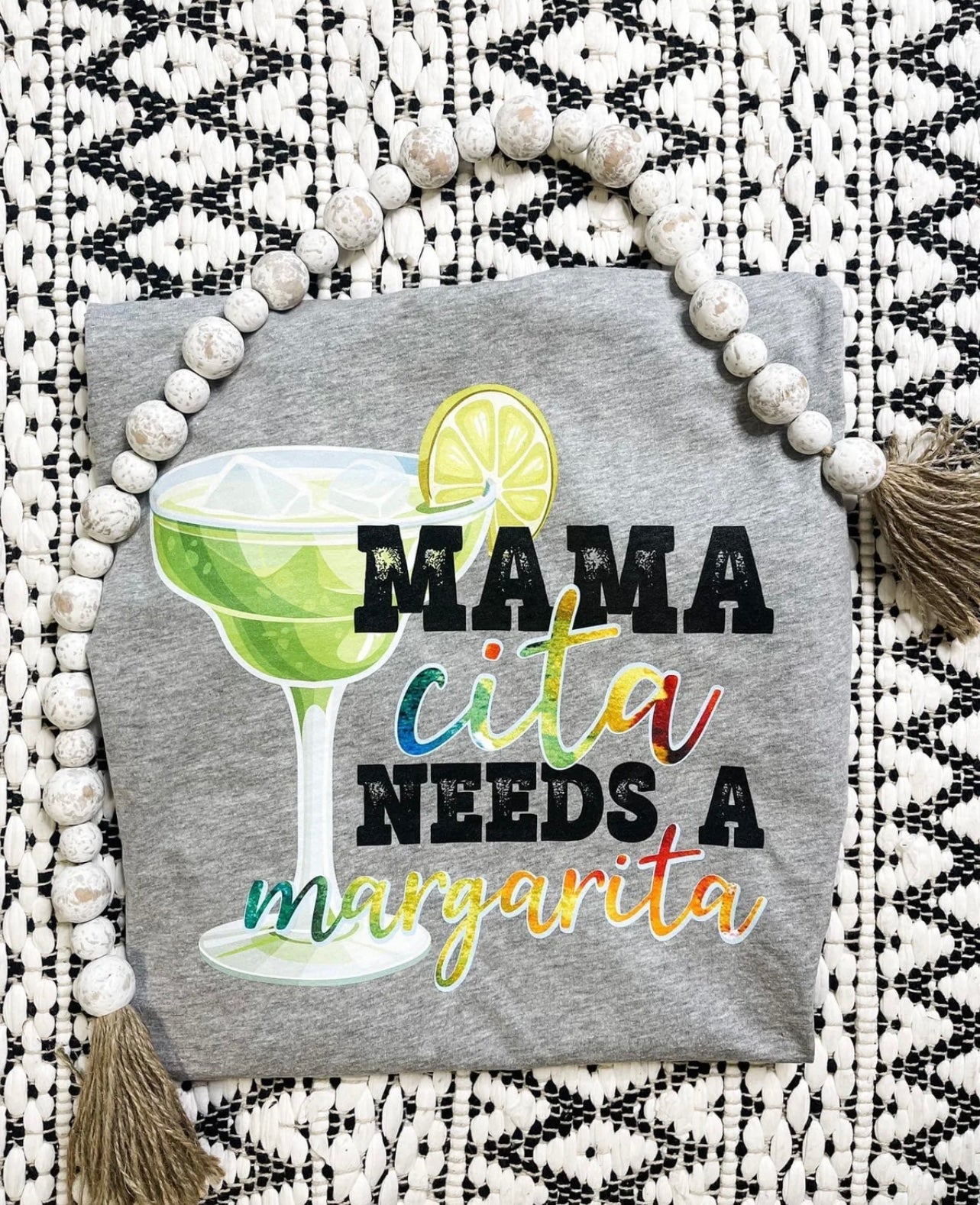 Mama Cita Needs A Margarita Heather Grey Tee