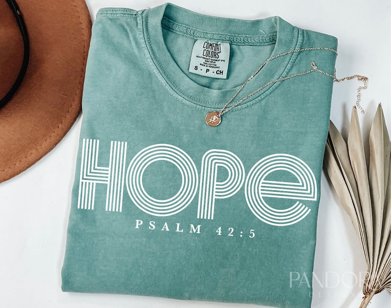 Hope Psalm 42:5 Seafoam Tee