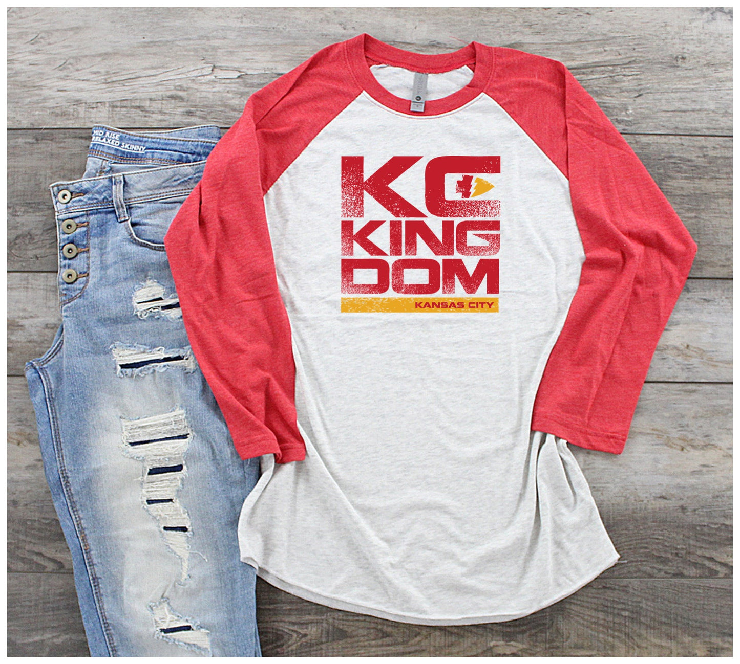 **HALTIME DEAL** KC Kingdom Red/Ash Raglan