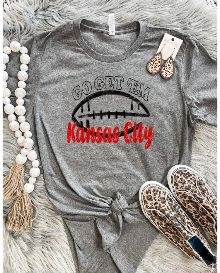 Go Get Em Kansas City Charcoal Tee