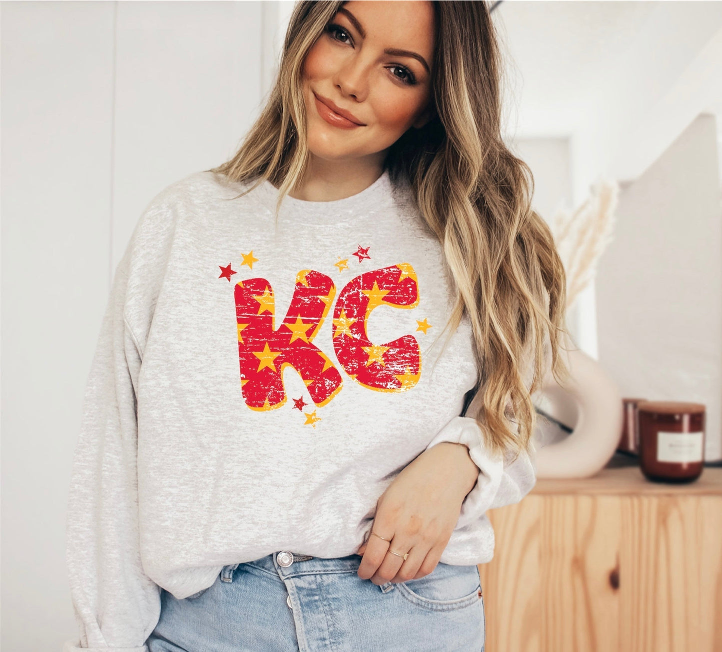 KC Red & Gold Stars Ash Sweatshirt