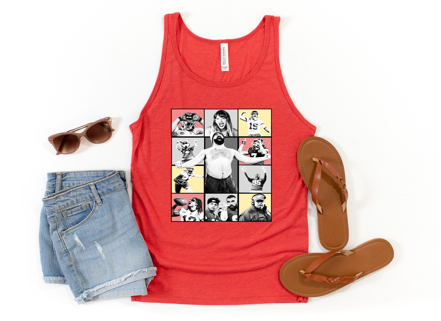Multi Face Kansas City Tour Red Tank Top