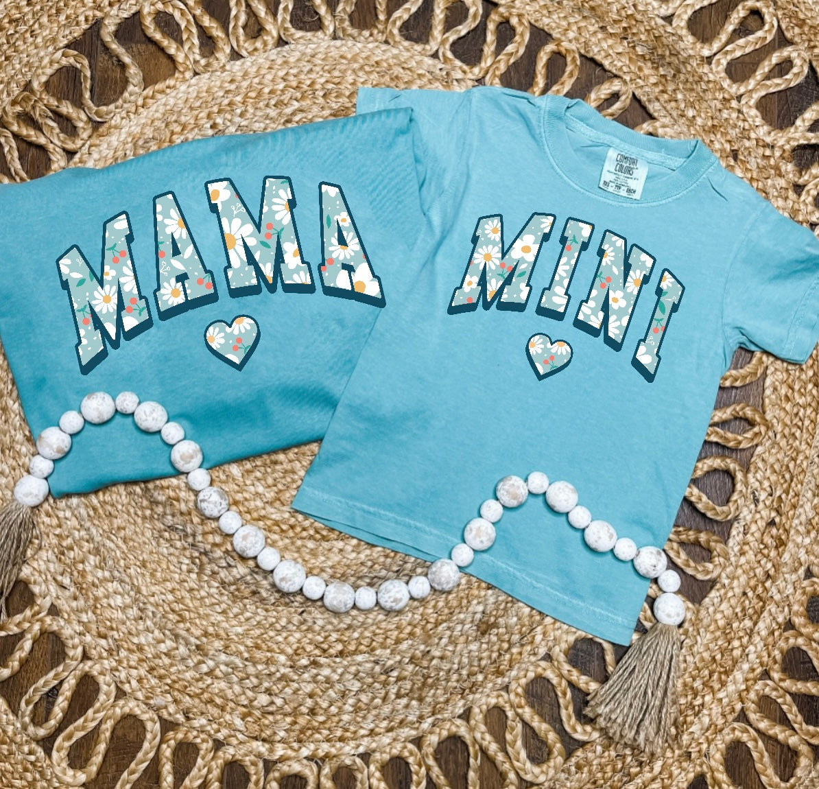 Mama & Mini Floral Green Tee