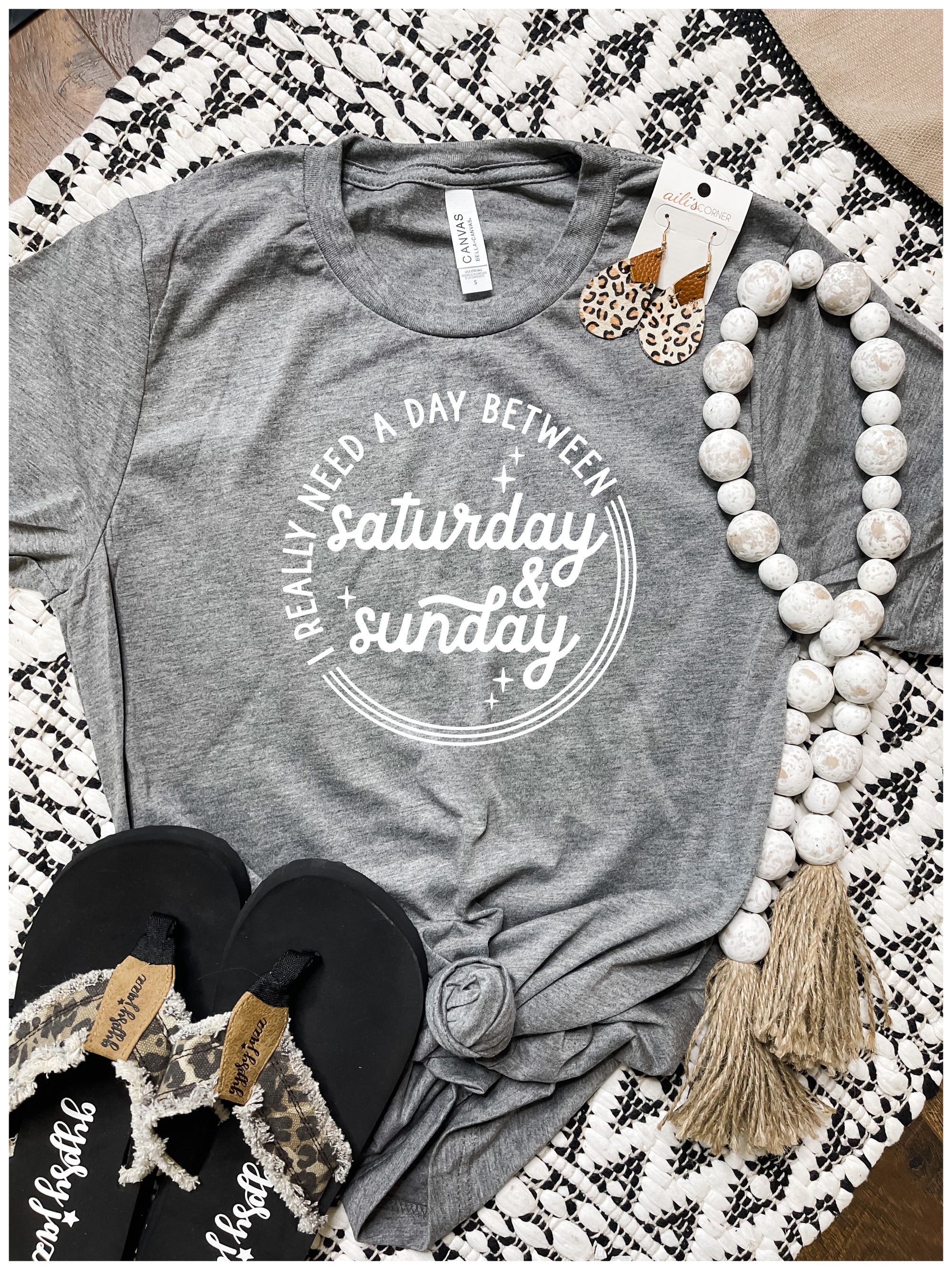 I Need A Day Between Saturday And Sunday Charcoal Tee