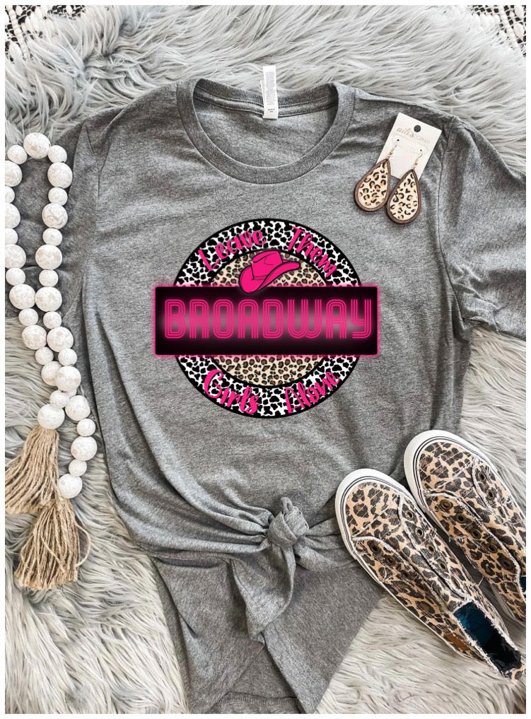 Leave Them Broadway Girls Alone Charcoal Tee