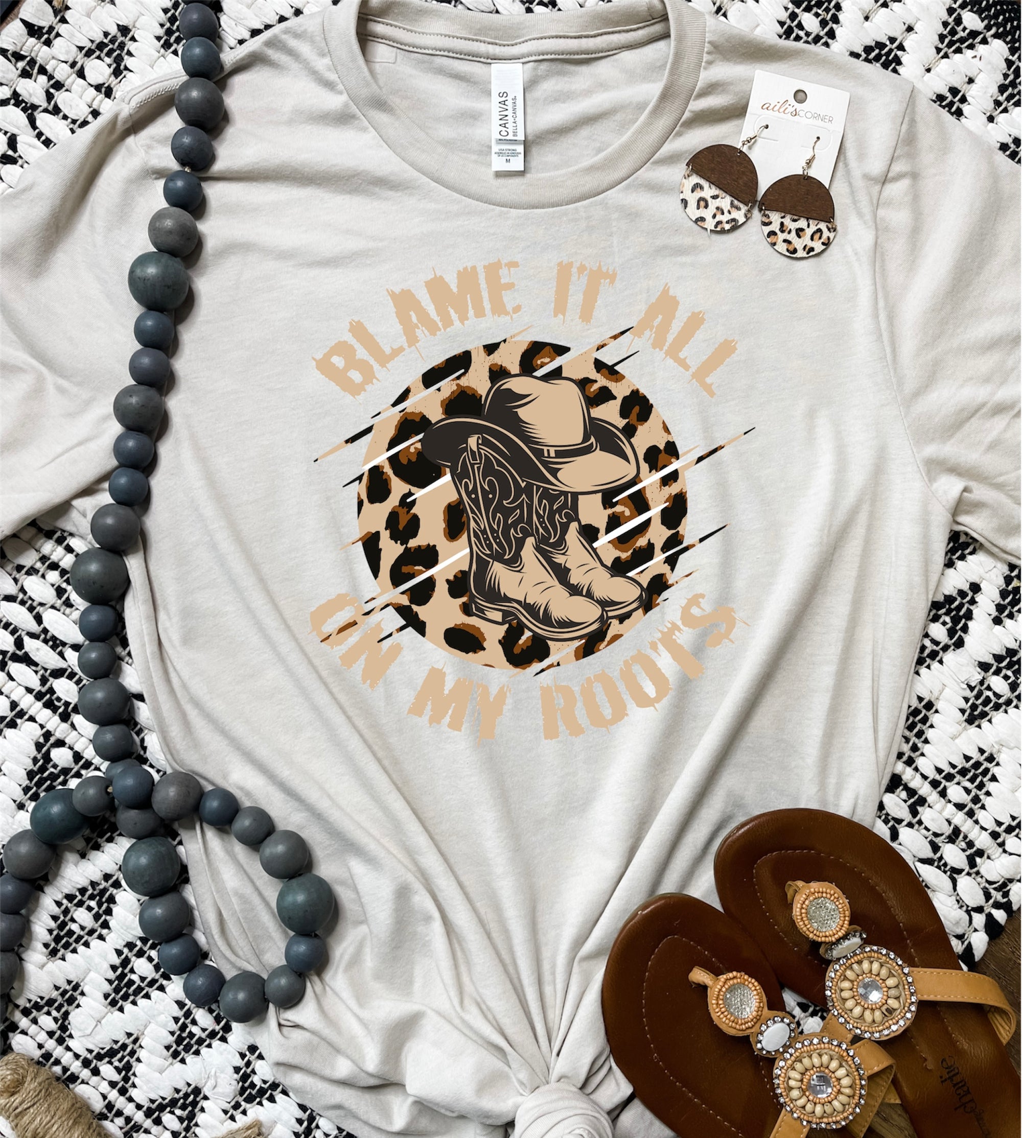Blame It All On My Roots Tan Tee