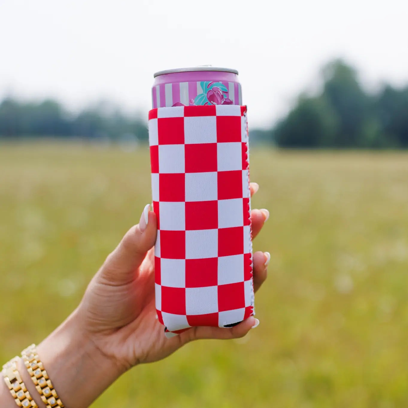 **BLACK FRIDAY DEAL** Red & White Checkered Coozie