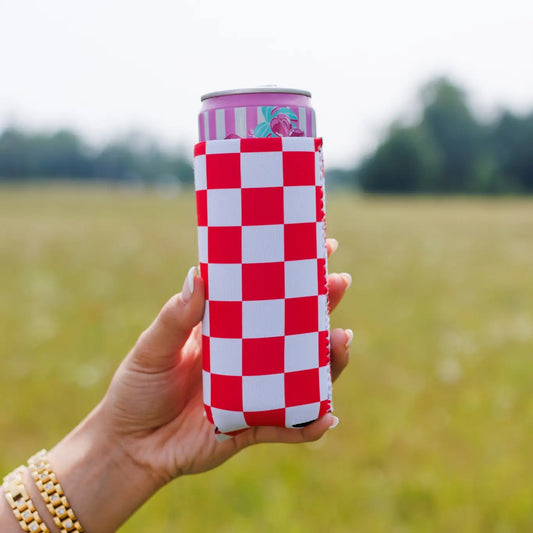 **BLACK FRIDAY DEAL** Red & White Checkered Coozie