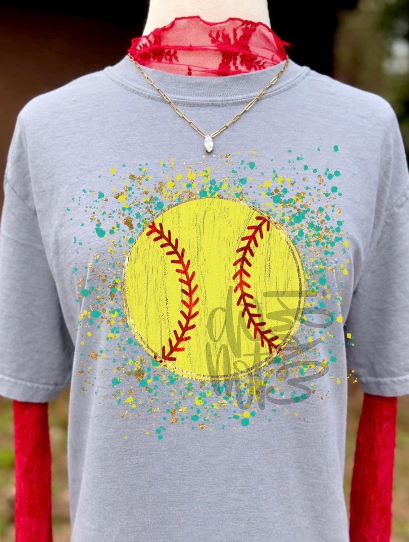 Splatter Softball Grey Tee