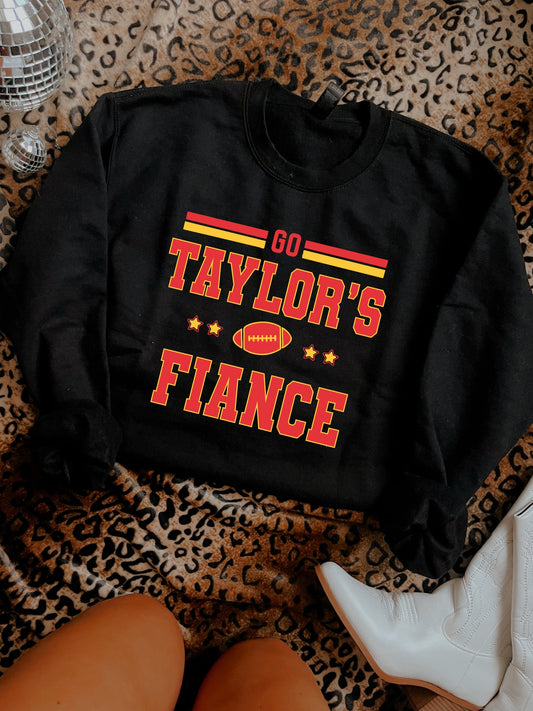 Red & Gold Go Taylor’s Fiance Black Sweatshirt