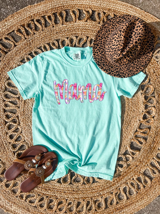Pink & Purple Floral Mama Island Reef Tee