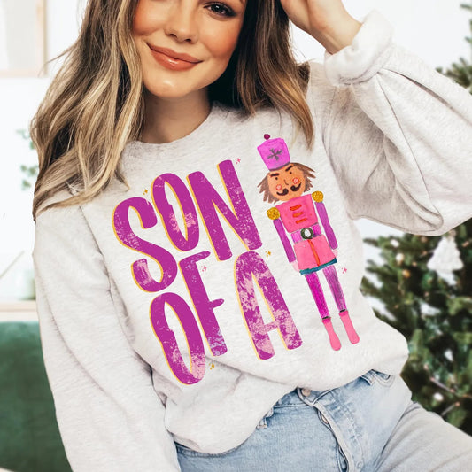 **CHRISTMAS IN JULY** Purple Son Of A Nutcracker Ash Sweatshirt