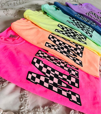 Mama Black & White Checkered Color Options