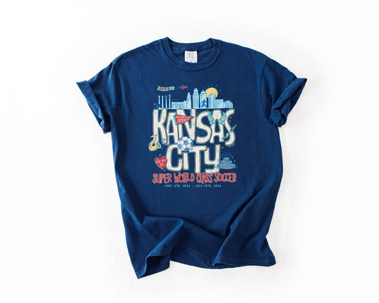 Soccer Doodle Navy Tee
