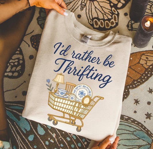 I’d Rather Be Thrifting Sand Sweatshirt